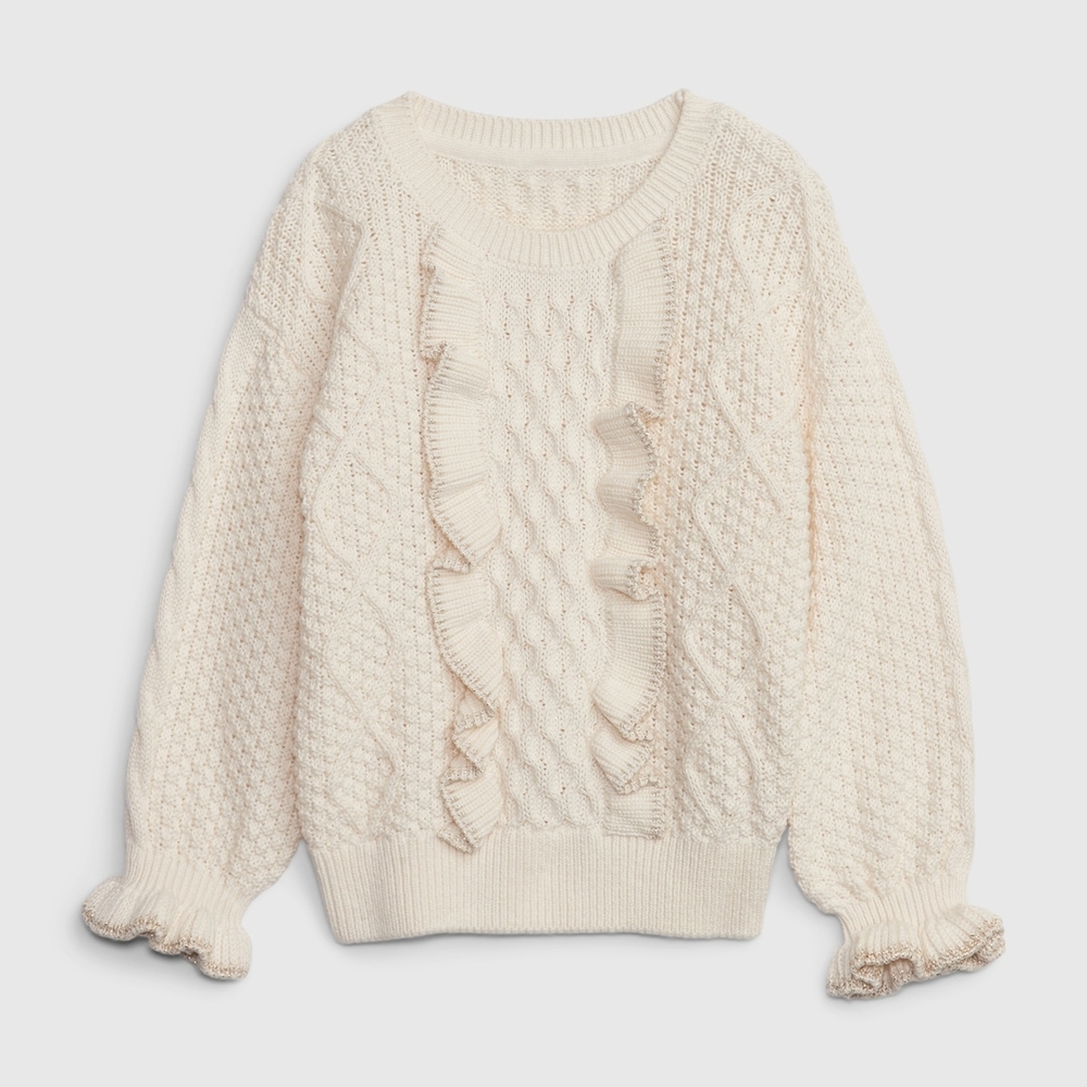 GAP Cream Sweater with Cable Knit Design and Chunky Texture